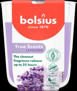 True Scents Duftkerze Lavendel blaulila von BOLSIUS
