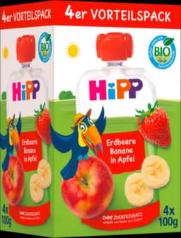 Bio Hippis Erdbeere-Banane in Apfel ab 1 Jahr - Vorteilspack von HIPP