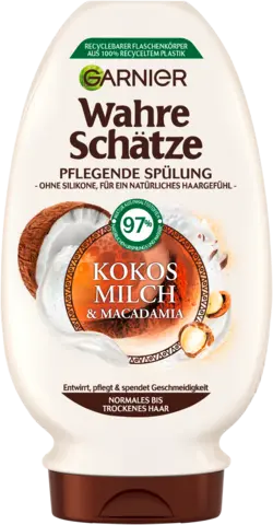 Wahre Schätze Pflegende Spülung Kokosmilch und Acadamia von WAHRE SCHÄTZE