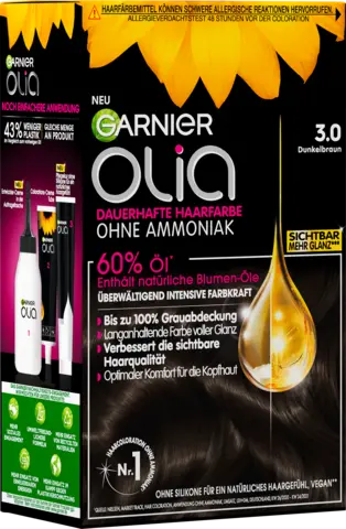 Olia Dauerhafte Haarfarbe 3.0 dunkelbraun von GARNIER OLIA