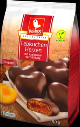 Lebkuchen-Herzen gefüllt zartbitter von WEISS