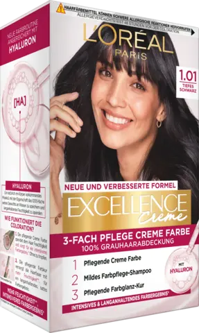 Excellence 3-fach Pflege Creme Farbe 1.01 Tiefes Schwarz von EXCELLENCE
