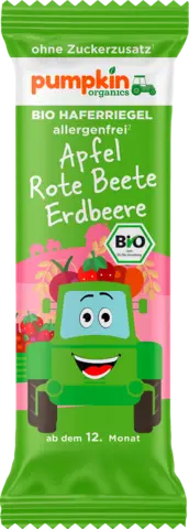 Bio Haferriegel Apfel Rote Beete Erdbeere von PUMPKIN ORGANICS