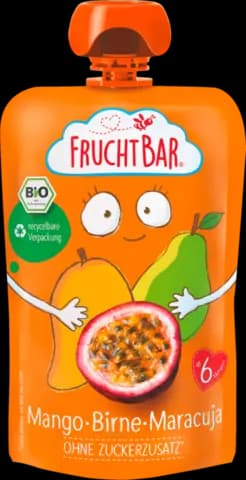 Bio Fruchtpüree Mango, Birne, Maracuja von FRUCHTBAR