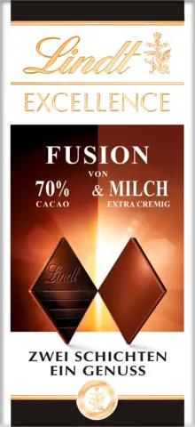 Excellence Fusion von 70 % Kakao & Milch von LINDT