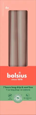 Spitzkerze helltaupe 245 x 24 mm von BOLSIUS