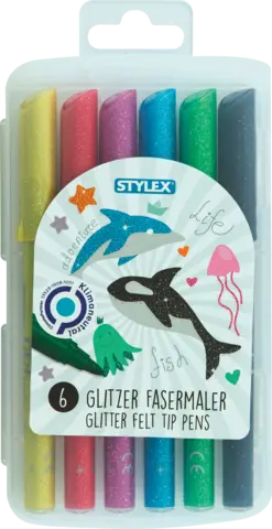 Fasermalstifte Glitzer im Set von STYLEX