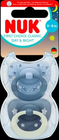 Silikon-Schnuller First Choice Classic Day&Night 0-6 Monate von NUK