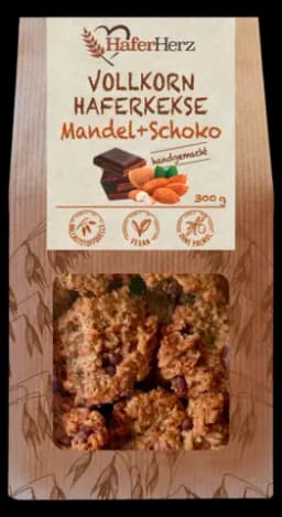 Vollkorn-Haferkekse Mandel + Schoko von HAFERHERZ
