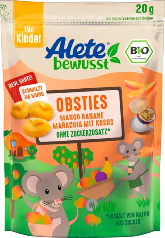 Bio Obsties Mango Banane Maracuja mit Kokos von ALETE