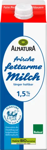 Bio frische fettarme Milch 1,5 % Fett von ALNATURA