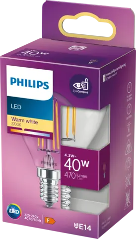 LED Birne Tropfenform E14 40W von PHILIPS