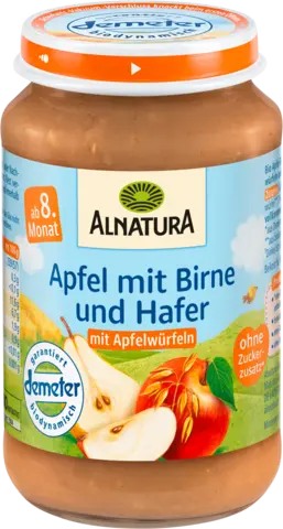 Demeter Apfel mit Birne und Hafer ab 8. Monat von ALNATURA
