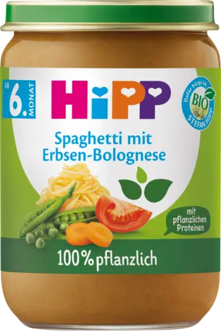 Bio Spaghetti mit Erbsen-Bolognese ab 6. Monat von HIPP