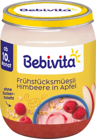 Bio Frühstücksmüesli Himbeere in Apfel ab 10. Monat von BEBIVITA