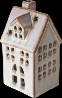 LED-Dekoaufsteller Hildur Haus Porzellan 13,6 cm von BOLTZE