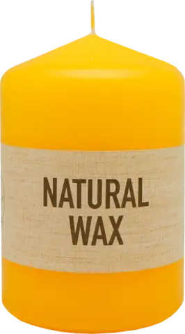 Natural Wax Stumpenkerze Stearin gepresst yellow 60 5,8 x 9cm von CUP CANDLE