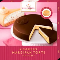 Marzipan-Torte Nuss-Sahne in Zartbitter-Schokolade von NIEDEREGGER