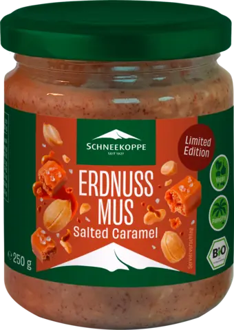 Bio Erdnussmus Salted Caramel von SCHNEEKOPPE