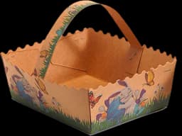 Kraftpapier-Körbchen Hase auf Blumenwiese natur/bunt von HEITMANN