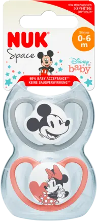 Disney Mickey Mouse Space Silikon-Schnuller 0-6 Monate Gr.1 von NUK