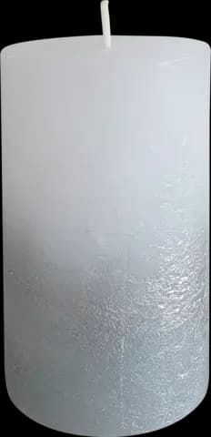 Rustik Stumpenkerze weiß/silber 120 x 68 mm von GIES
