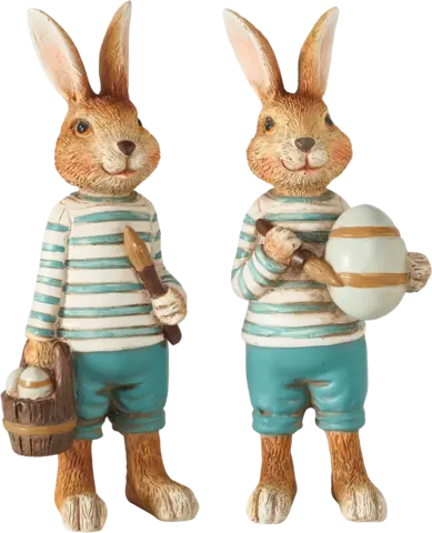 Figur Jonas Hase Kunstharz blau/weiß sortiert 14 cm von DIV.SAISONMARKEN