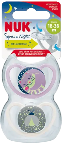 Beruhigungssauger Space Night Silikon Gr.3 von NUK