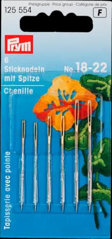 Sticknadel mit Spitze silber No.18-22 von PRYM
