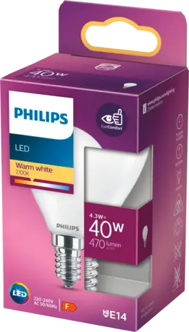 LED Tropfen-Glühbirne Classic E14 40W von PHILIPS