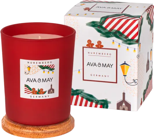 Duftkerze Nürnberg rot von AVA & MAY