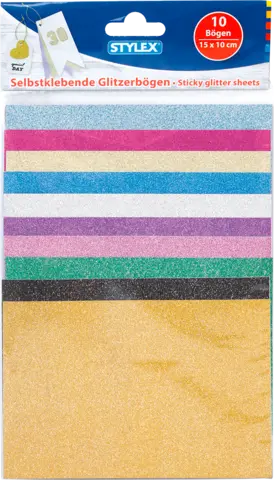Glitzerpapier selbstklebend 10x15cm von STYLEX