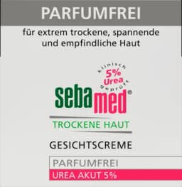 Trockene Haut parfümfrei Urea Creme 5 % von SEBA MED