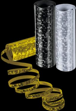 Luftschlangen Hologramm gold/silber/schwarz 3m von TIB