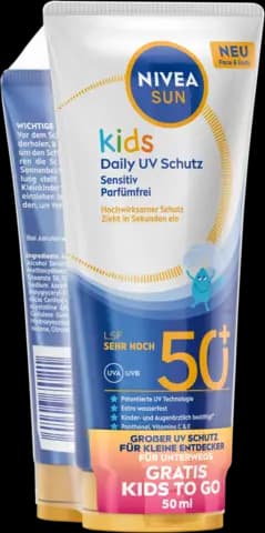 Sun Kids Daily UV Protect LSF50 + Reisegröße LSF30 von NIVEA