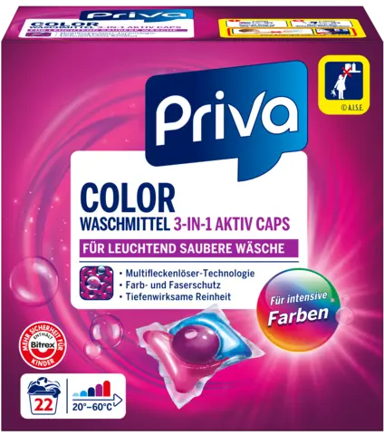 Colorwaschmittel 3-in-1 Aktiv Caps von PRIVA