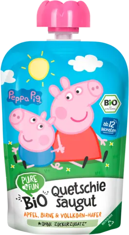 Bio Peppa Pig Quetschie saugut pink von PURE&FUN