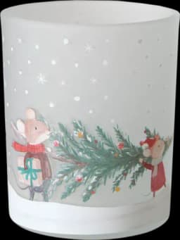 Windlicht Millie Glas lackiert Rundumdruck mehrfarbig sortiert 10cm von BOLTZE