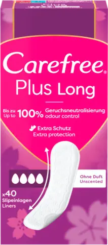 Slipeinlagen Plus Long ohne Duft von CAREFREE