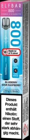Einweg E-Zigarette Blueberry Sour Raspberry 800Züge 20mg von ELFBAR