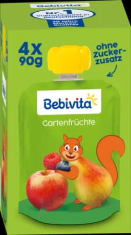 Quetschbeutel Gartenfrüchte - 4-Pack von BEBIVITA