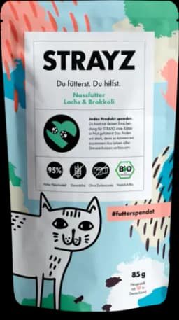 Bio Katze Nassfutter Lachs & Brokkoli von STRAYZ