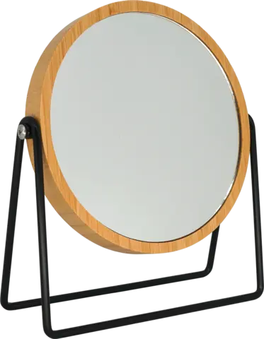 Standspiegel rund Bambus/Metall schwarz von SOAPLAND