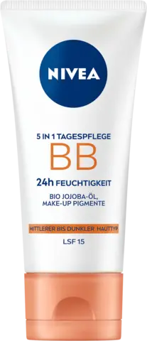 5 in 1 Tagespflege BB Cream 24 h Feuchtigkeit mittlerer bis dunkler Hauttyp LSF15 von NIVEA