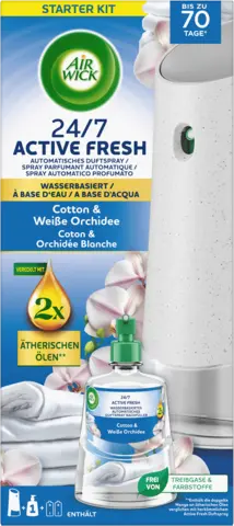Active Fresh Duftspray Starter-Set Cotton & Weiße Orchidee von AIRWICK