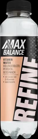 Vitaminwasser Holunderblüte-Pfirsich von MAX BALANCE