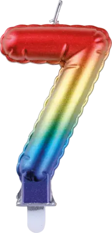 Zahlengeburtstagskerze 7 3-fach rainbow von TIB
