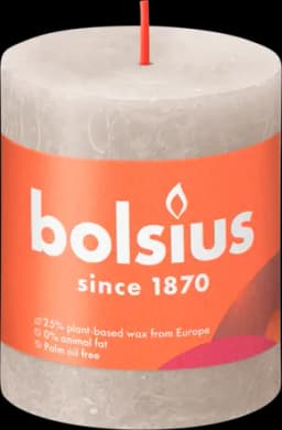 Stumpenkerze rustik sandgrau von BOLSIUS