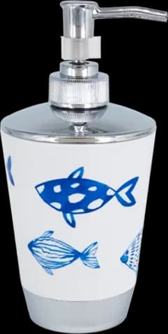 Seifenspender PP blaue Fisch-Motive weiß von DIV.SAISONMARKEN
