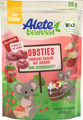 Bio Obsties Erdbeere Banane mit Joghurt von ALETE